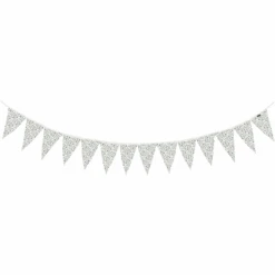 Alvi ® Guirnalda De Banderines Petit Fleurs Verde/blanco