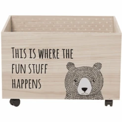 Bloom Ingville Caja De Almacenamiento MINI Con Ruedas Paulownia Natural