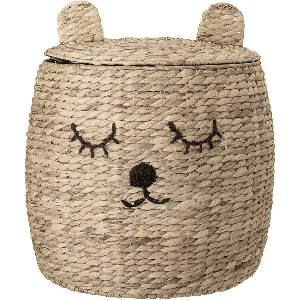 Bloomingville MINI Cesta Con Tapa Jacinto De Agua Dolma Natural 3 Bloomingville MINI Cesta Con Tapa Jacinto De Agua Dolma Natural - Imagen 3