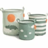Done By Deer ™ Juego De Cestas De Almacenamiento De 3 Piezas Happy Clouds Verde