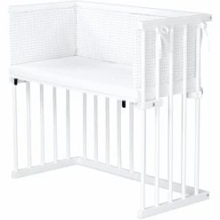 Dreamgood Moisés De Haya Lacado En Blanco | Colchón Prime | Nido, Estrella Blanca Mezcla De Gris Claro/gris Plata