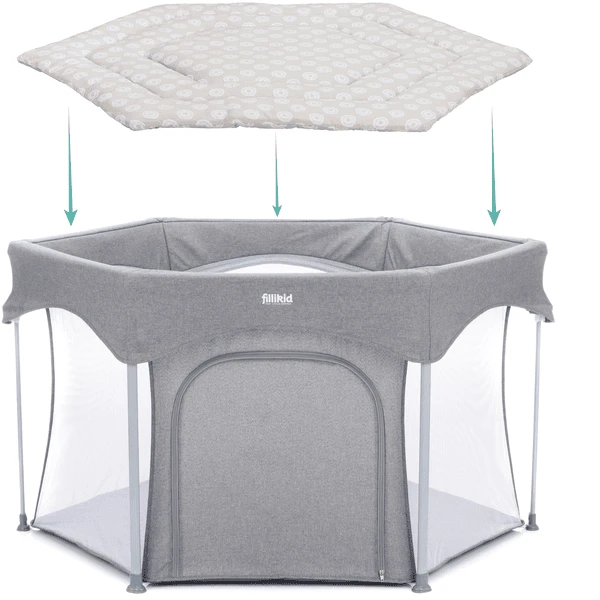 Fillikid Playpen Liner Jersey 6 Esquinas Blanco 3 Fillikid Playpen Liner Jersey 6 Esquinas Blanco - Imagen 3