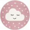 Juego LIVONE Y Alfombra De Niños Los Niños Aman Las Alfombras Smile Y La Nube, Rosa/blanco, 133 Cm