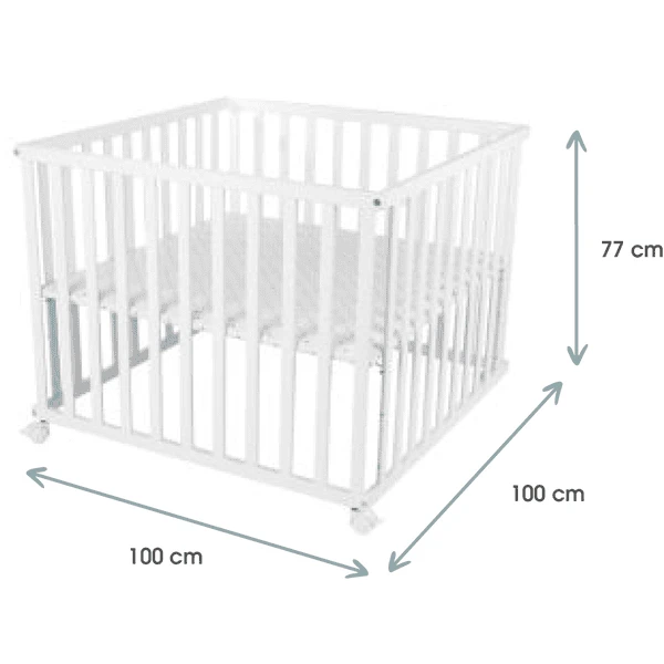 Kindsgard Parque Infantil / Corralito De Bebé Lobeland 100 X 100 Cm Blanco 2 Kindsgard Parque Infantil / Corralito De Bebé Lobeland 100 X 100 Cm Blanco - Imagen 2