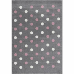 LIVONE Happy Rugs Alfombra Infantil BUBBLE S Gris Rosa 100 X 160 Cm