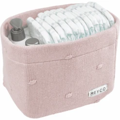 MEYCO Cesta Cambiador Medium Knots Soft Pink -Roba Ventas meyco cesta cambiador medium knots soft pink a388970 4