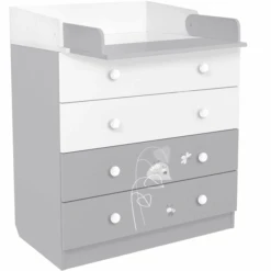 Polini Kids Mueble Cambiador French Amis 1580 Blanco-gris -Roba Ventas polini kids mueble cambiador french amis 1580 blanco gris a272382 3