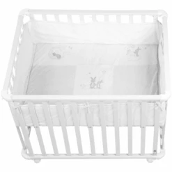 Roba Parque Infantil 75 X 100 Cm Blanco Zorrito & Conejo