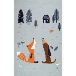 ScandicLiving Alfombra Zorro Y Perro, Gris 100x160 Cm -Roba Ventas scandicliving alfombra zorro y perro gris 100x160 cm a275367 4