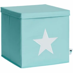 STORE !t Caja Organizadora De Estrellas, Menta Con Estrella Blanca