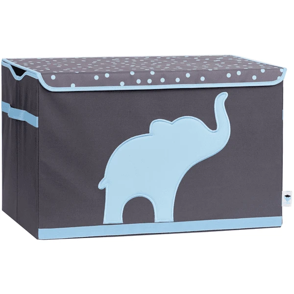 STORE !t Cofre De Juguetes, Gris Con Elefante Azul 1 STORE !t Cofre De Juguetes, Gris Con Elefante Azul