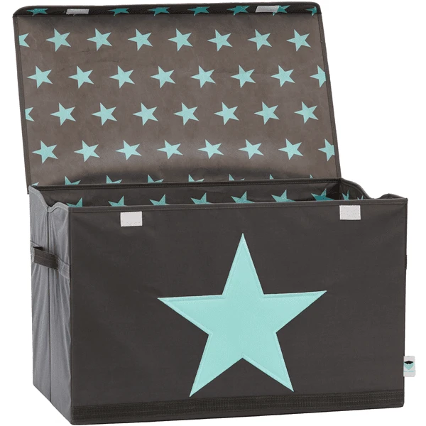 STORE !t Cofre De Juguetes, Gris Con Estrella Verde Menta 5 STORE !t Cofre De Juguetes, Gris Con Estrella Verde Menta - Imagen 5