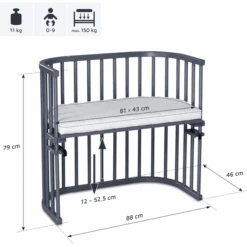 TOBI Babybay Cuna Colecho Original Haya Maciza Con Aireación Extra Gris Barnizada -Roba Ventas tobi babybay cuna colecho original haya maciza con aireacion extra gris barnizada a086196 4