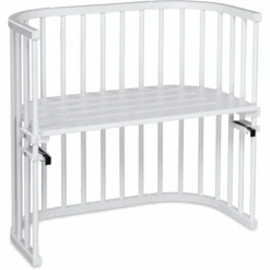 TOBI Babybay Original Cuna Colecho Con Aireación Extra Haya Maciza Blanca Barnizada