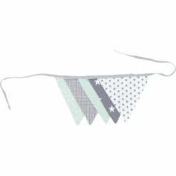 Ullenboom Cadena De Banderines De Tela 190 Cm (5 Banderines) Gris Mint