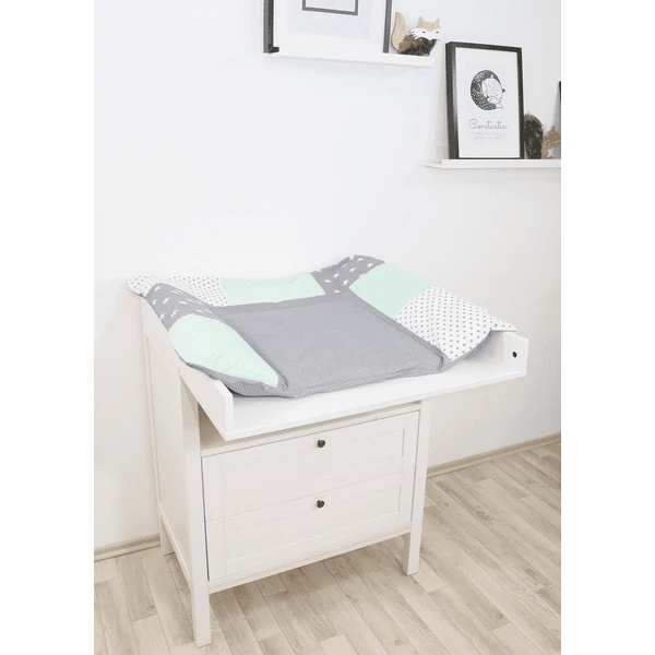 Ullenboom Patchwork Funda Para Cambiador Gris Menta 75x85 Cm 3 Ullenboom Patchwork Funda Para Cambiador Gris Menta 75x85 Cm - Imagen 3