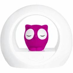 Zazu ™ LOU La Luz Nocturna Del Búho Con Sensor De Sonido En Blanco Con Rosa